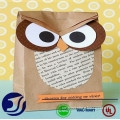 Colorful packing OWL shape paper bag